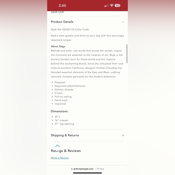 NWT Raga Anthropologie Seriah Sequin Romper - Picture 4 of 4